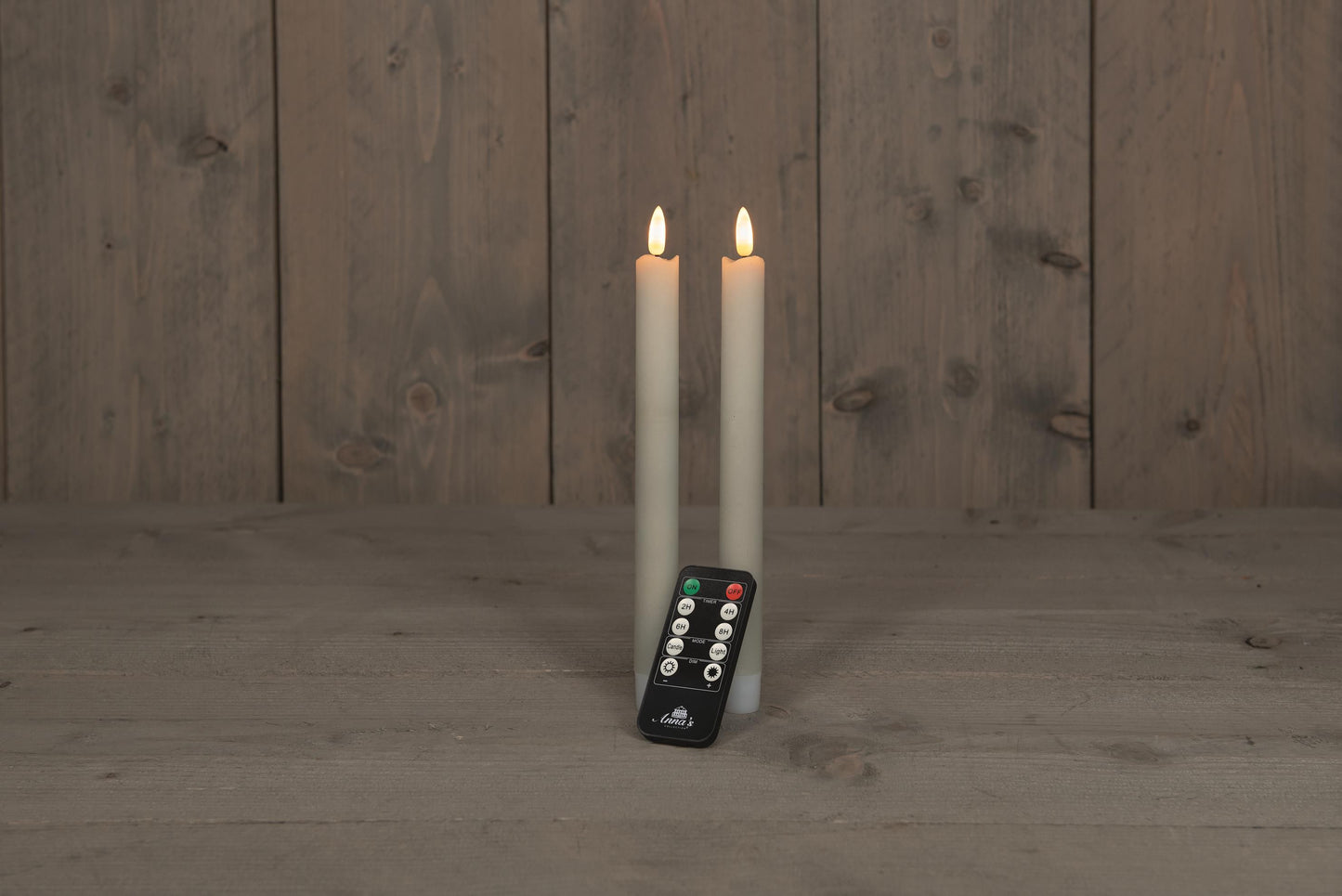 LED dinerkaars ivoor – rustiek wax, H23 cm, met afstandsbediening