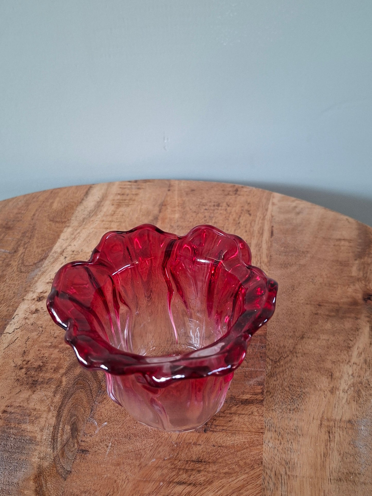 Waxinelichthouder Tulp – Rood, Set van 2, 10,5 x 10,5 x 7,5 cm