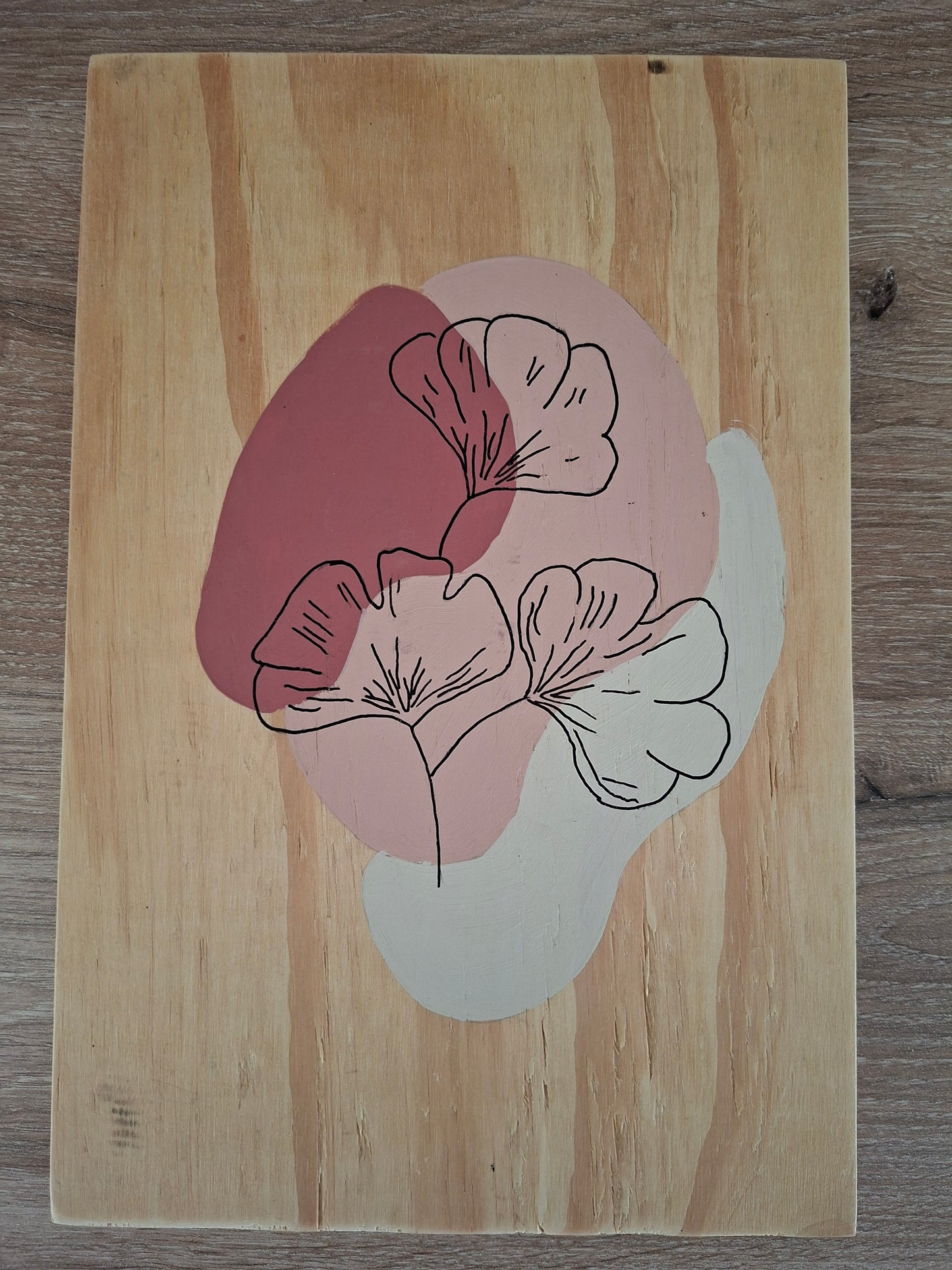 Handgemaakt Houten Kunstwerk – Blossom | Lijntekening