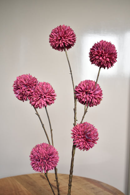 Pompom spray burgundy – L98 cm