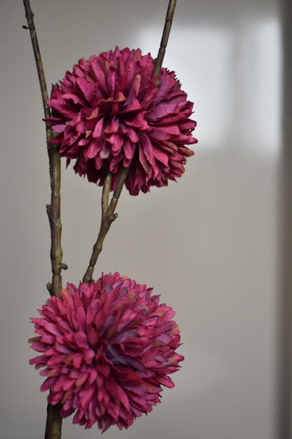 Pompom spray burgundy – L98 cm