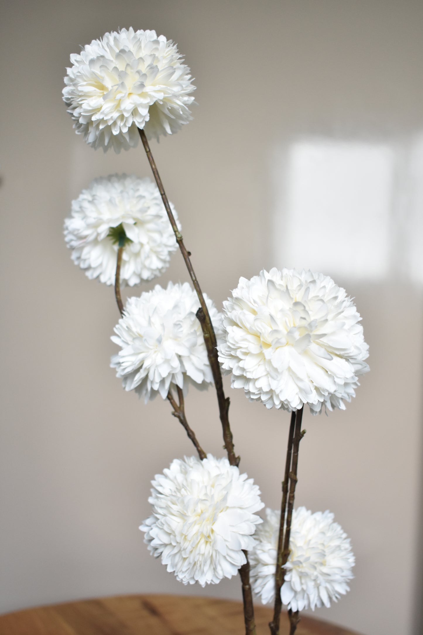 Pompom spray Wit – L98 cm