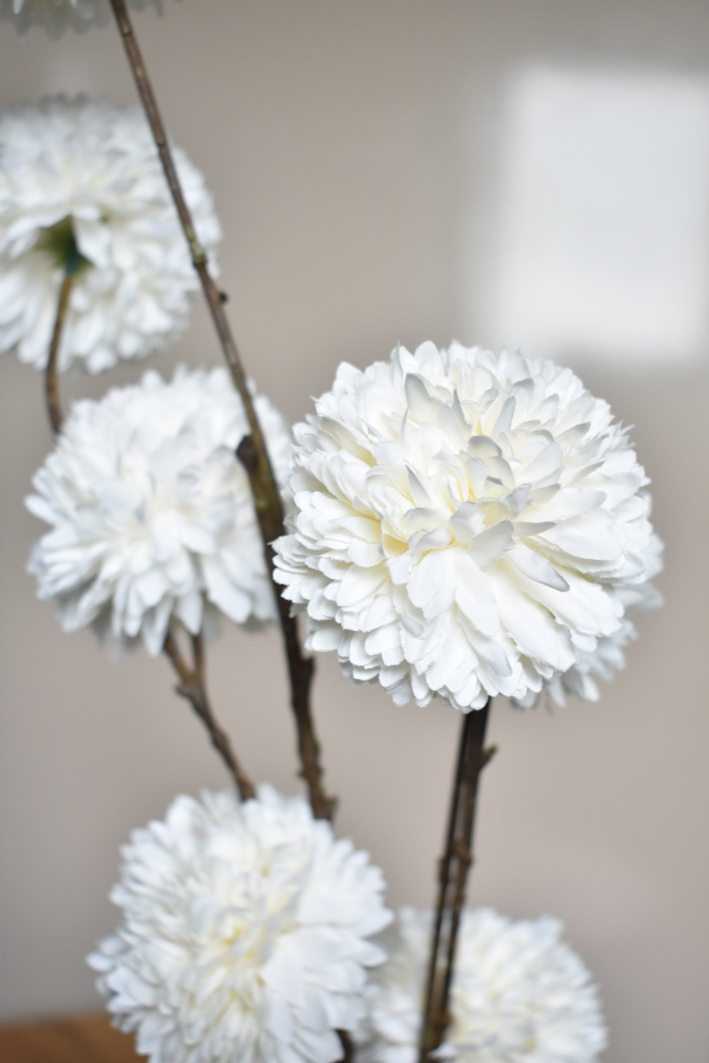 Pompom spray Wit – L98 cm