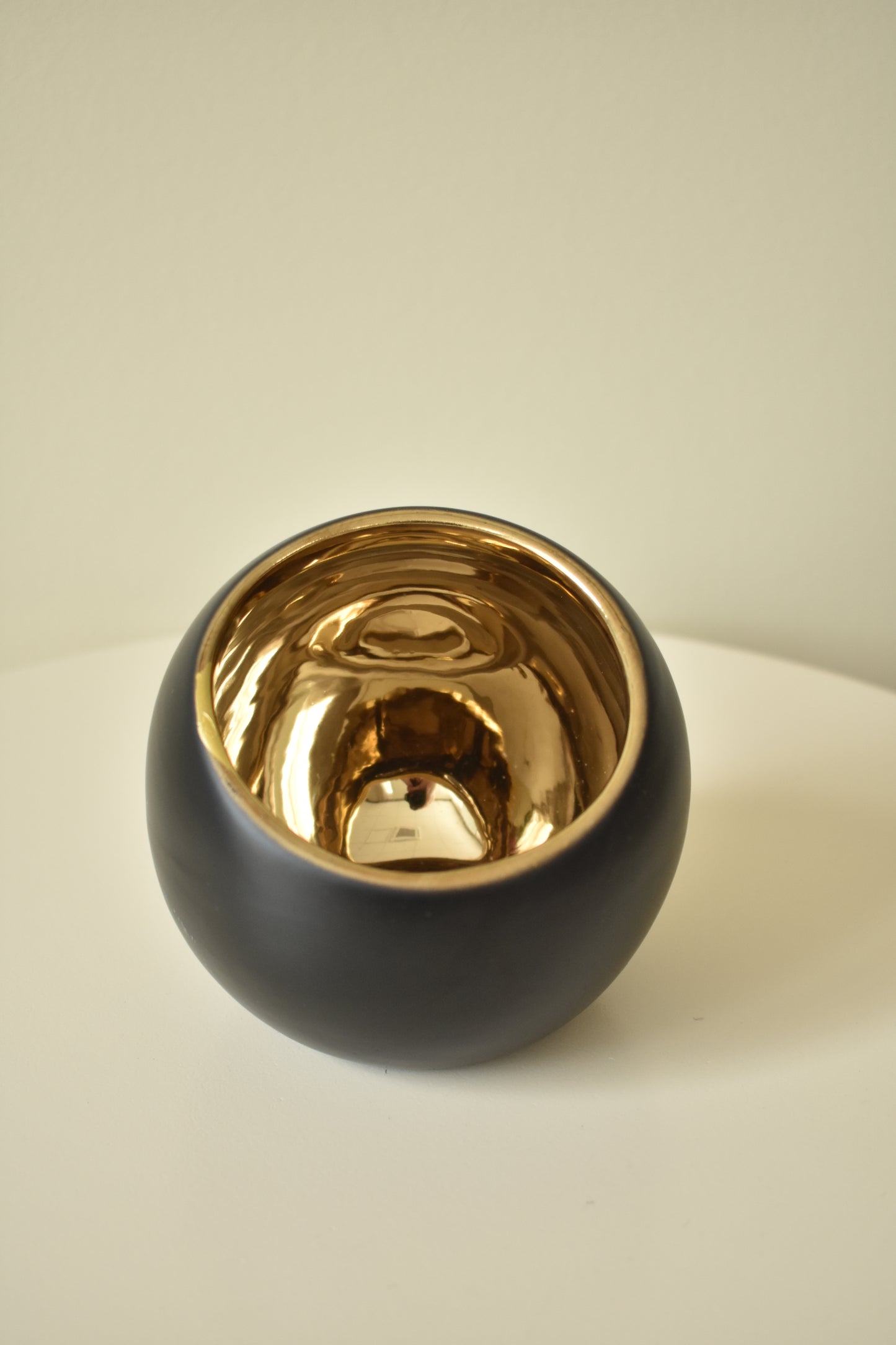 Theelichthouder Pia S– goud/zwart, L10,5 x B10,5 x H10 cm