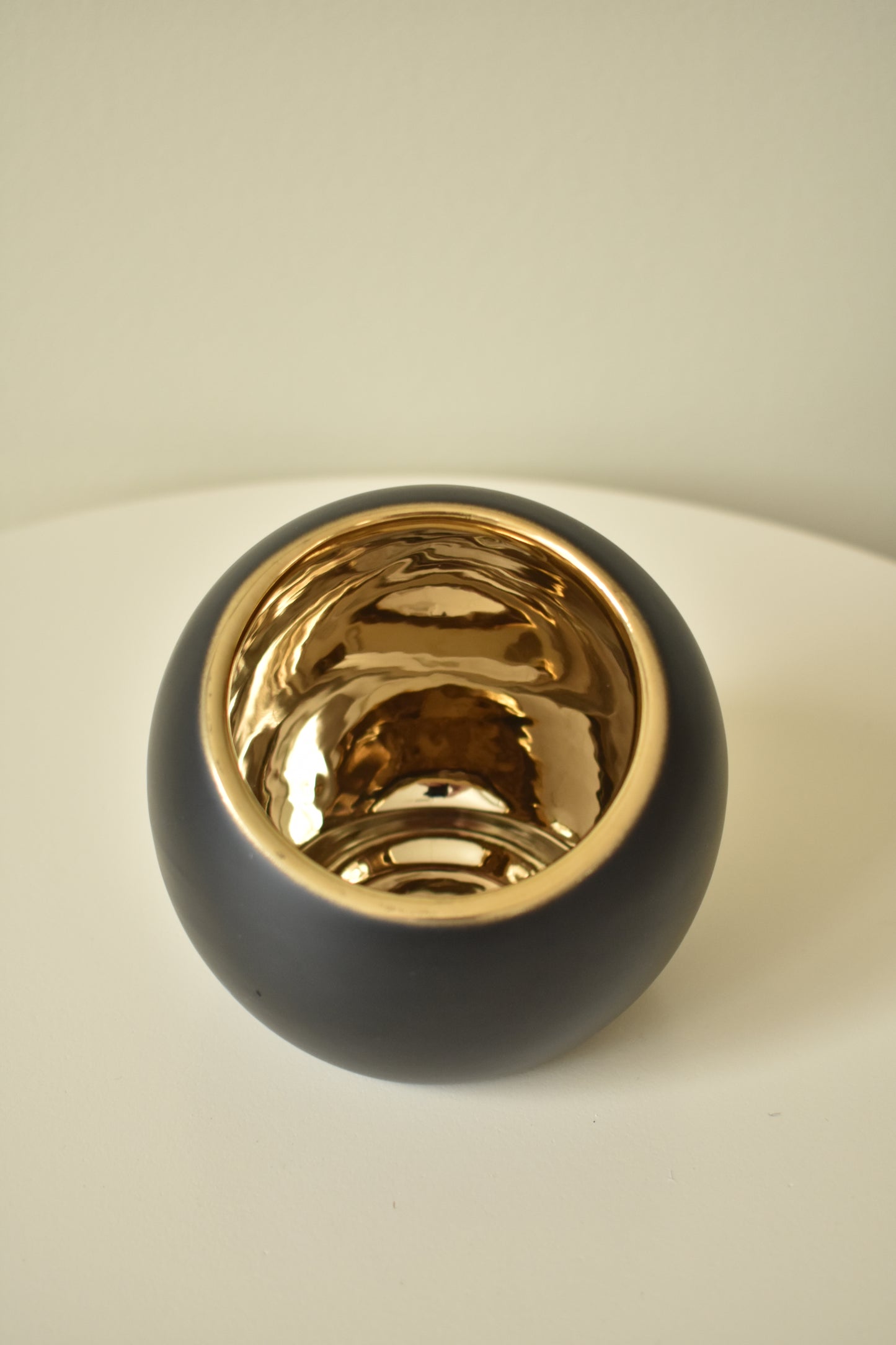 Theelichthouder Pia M – goud/zwart, L12,5 x B12,5 x H12 cm