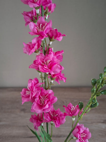 Delphinium Kunstbloem – Crème, Roze & Fuchsia | Decoratieve Bloementak | H78 cm