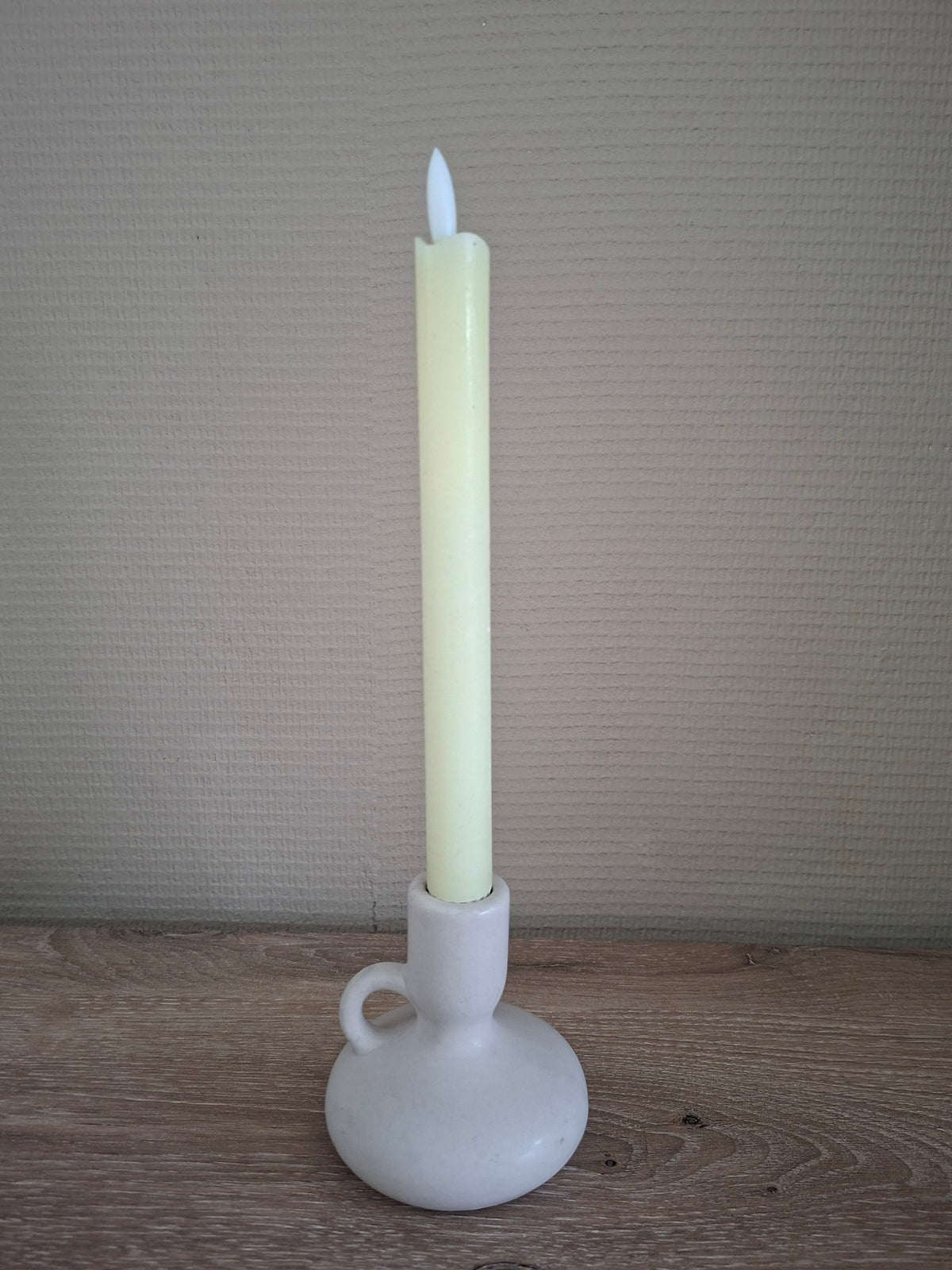Kaarsenhouder keramiek mat tone – Ø9 x H9 cm