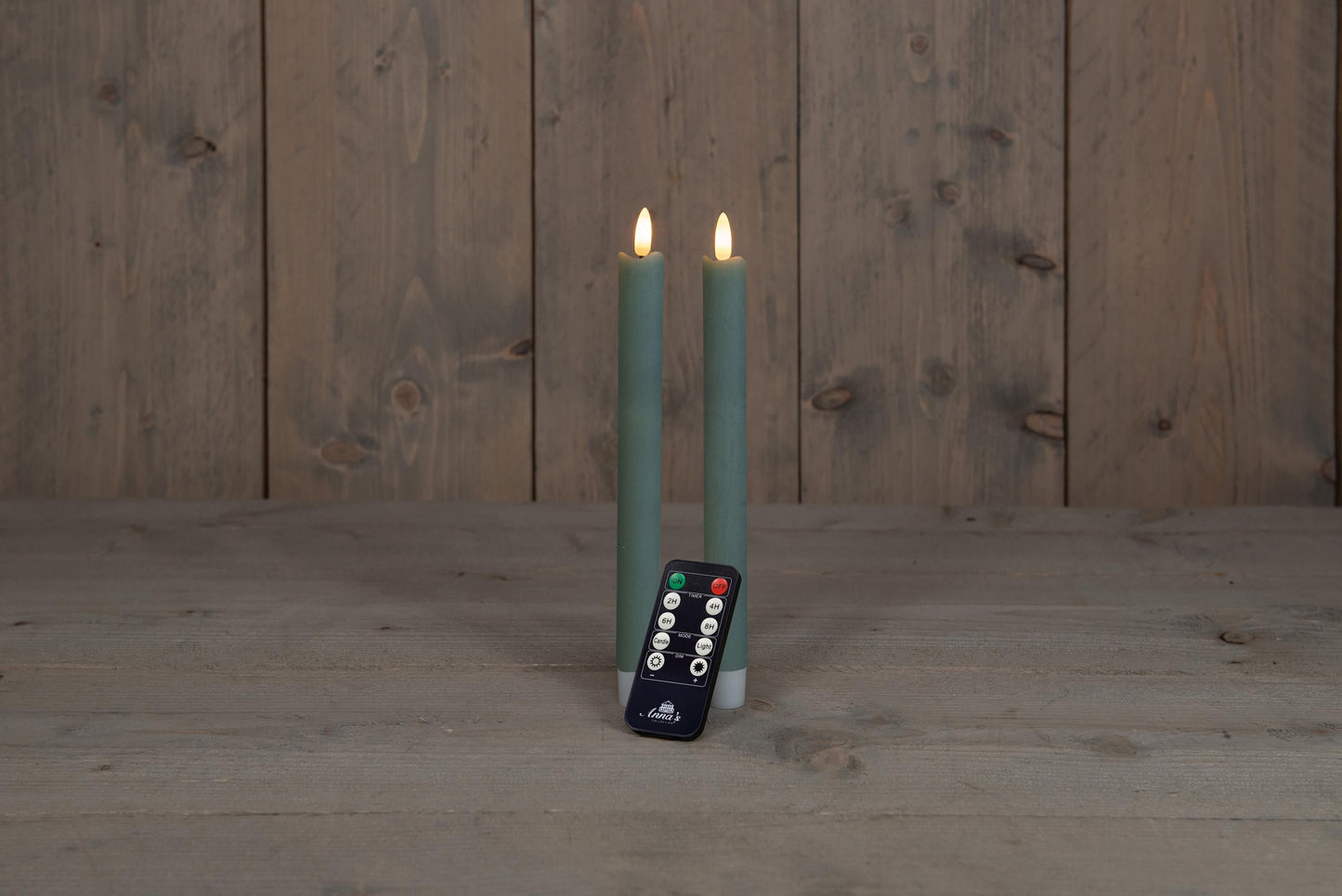 LED Dinerkaarsen Set – 23 cm – Bordeaux, Ivoor & Groen | Met Afstandsbediening