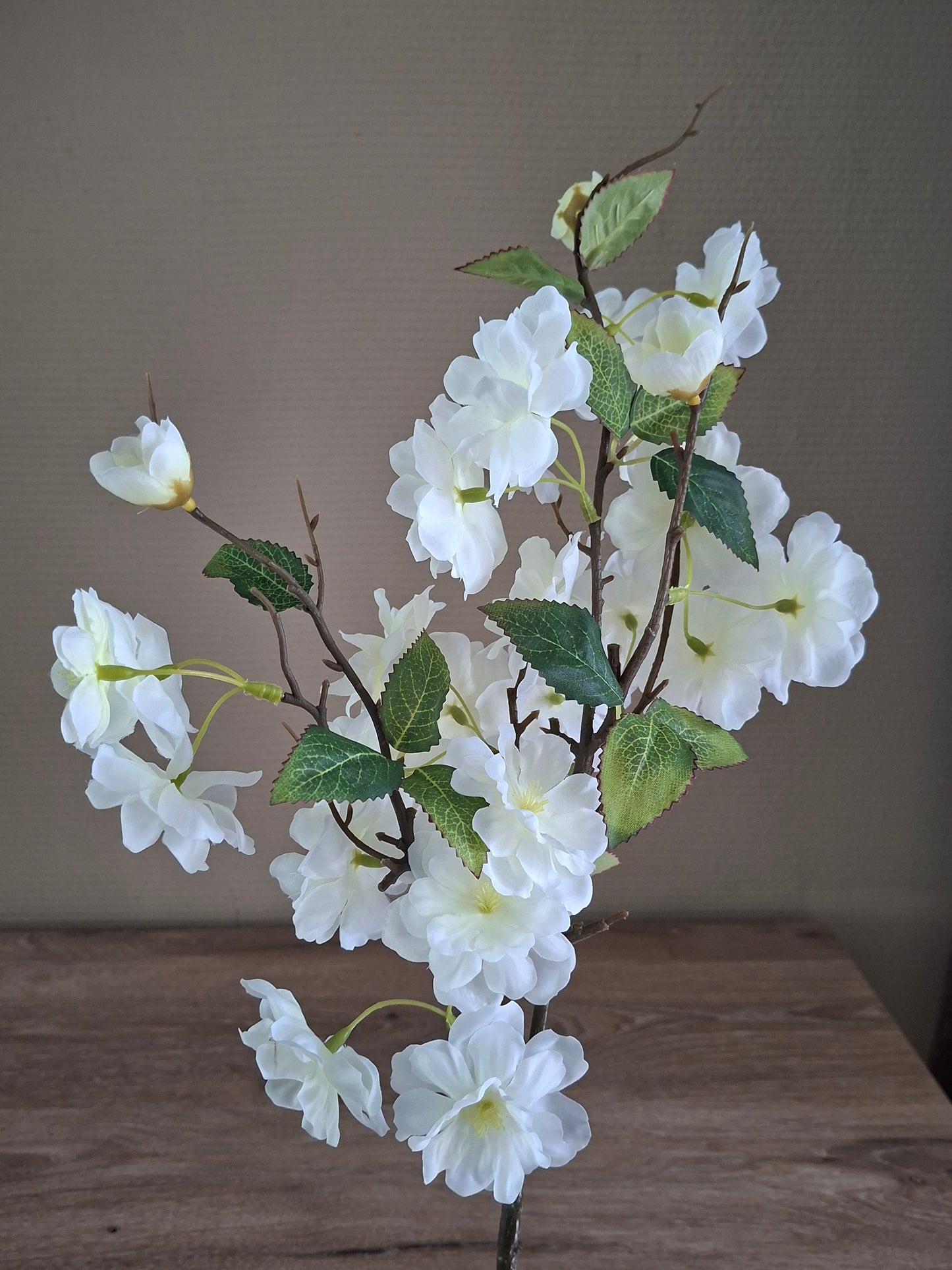 Bloesemtak Kunstbloem – Donkerroze & Wit | Decoratieve Bloesemtak | L75 cm