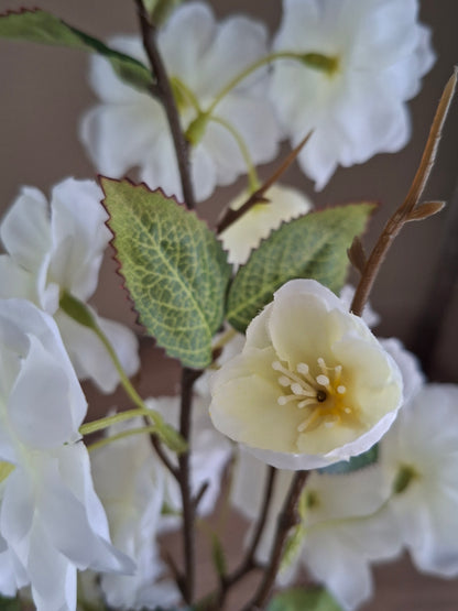 Bloesemtak Kunstbloem – Donkerroze & Wit | Decoratieve Bloesemtak | L75 cm