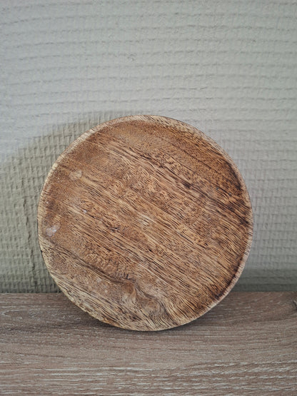Ronde Houten Tray – Ø13 x H2,5 cm | Geschikt voor Amberblokjes