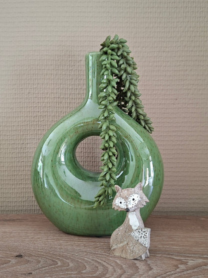 Vosje Grijs – Kijkend naar Links | Staart Omhoog | L4 x B3,5 x H8 cm